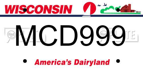 MCD999 Wisconsin License Plate