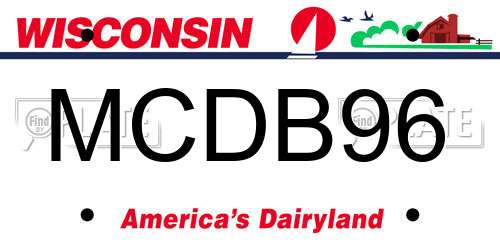 MCDB96 Wisconsin License Plate