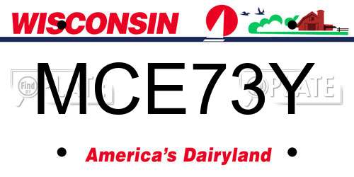 MCE73Y Wisconsin License Plate