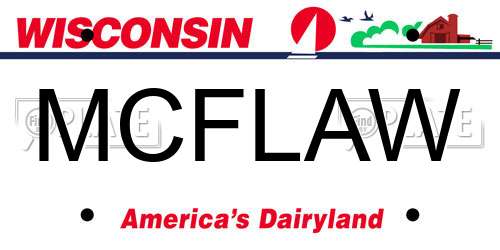 MCFLAW Wisconsin License Plate
