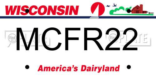 MCFR22 Wisconsin License Plate
