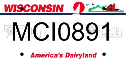 MCI0891 Wisconsin License Plate