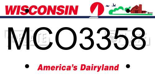 MCO3358 Wisconsin License Plate