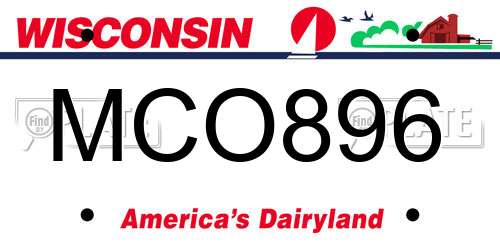 MCO896 Wisconsin License Plate