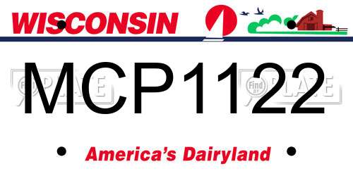 MCP1122 Wisconsin License Plate