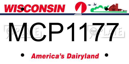 MCP1177 Wisconsin License Plate