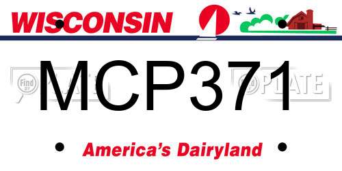 MCP371 Wisconsin License Plate