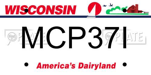 MCP37I Wisconsin License Plate