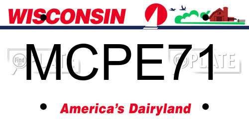 MCPE71 Wisconsin License Plate