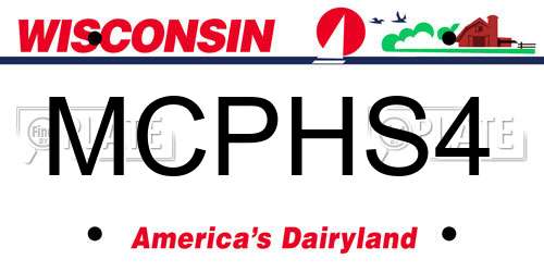 MCPHS4 Wisconsin License Plate