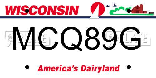MCQ89G Wisconsin License Plate