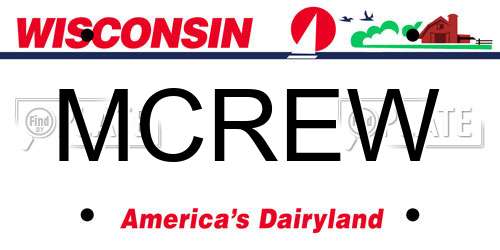 MCREW Wisconsin License Plate