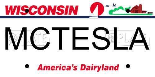 MCTESLA Wisconsin License Plate