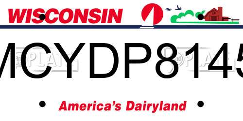 MCYDP8145 Wisconsin License Plate