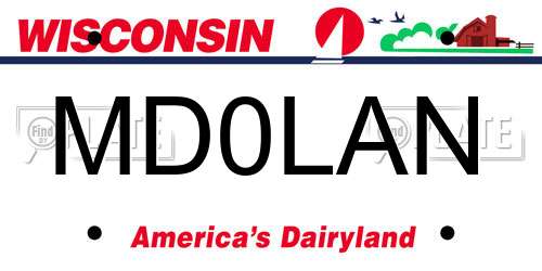 MD0LAN Wisconsin License Plate