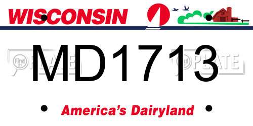 MD1713 Wisconsin License Plate