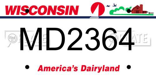 MD2364 Wisconsin License Plate