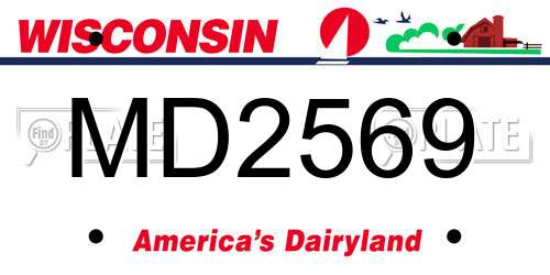 MD2569 Wisconsin License Plate