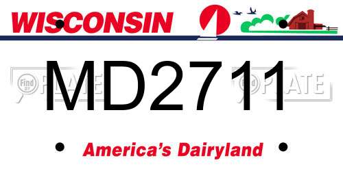 MD2711 Wisconsin License Plate