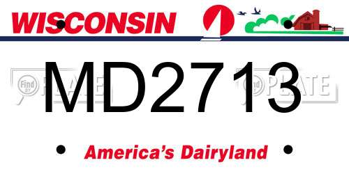 MD2713 Wisconsin License Plate