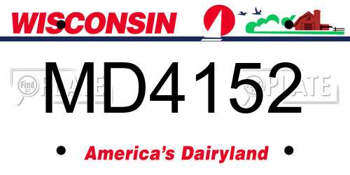 MD4152 Wisconsin License Plate