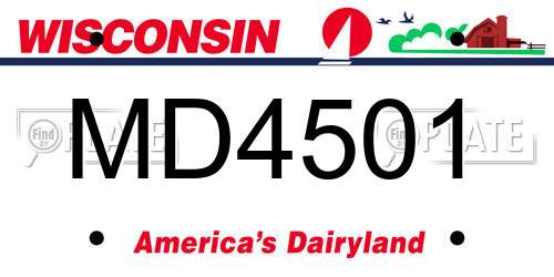 MD4501 Wisconsin License Plate