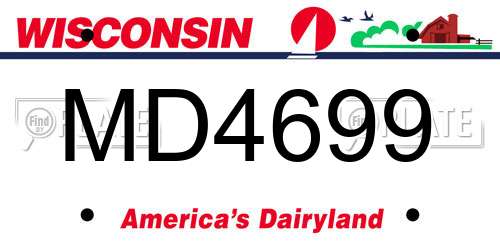 MD4699 Wisconsin License Plate