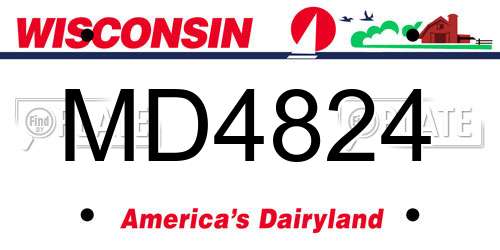 MD4824 Wisconsin License Plate