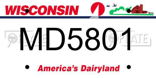 MD5801 Wisconsin License Plate