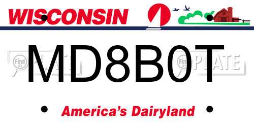 MD8B0T Wisconsin License Plate