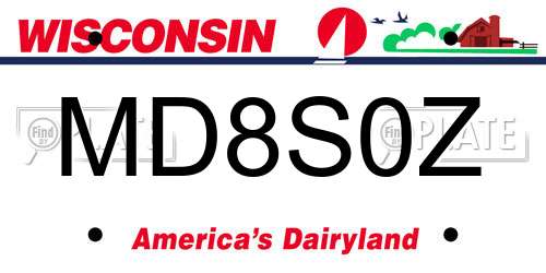 MD8S0Z Wisconsin License Plate