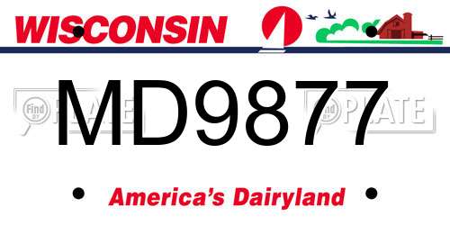 MD9877 Wisconsin License Plate