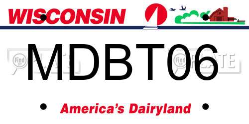 MDBT06 Wisconsin License Plate