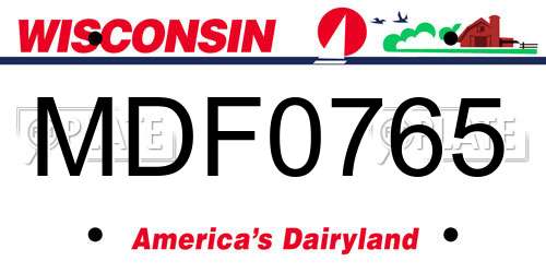 MDF0765 Wisconsin License Plate