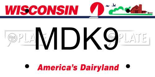 MDK9 Wisconsin License Plate