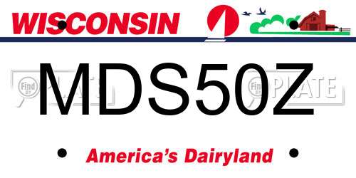 MDS50Z Wisconsin License Plate