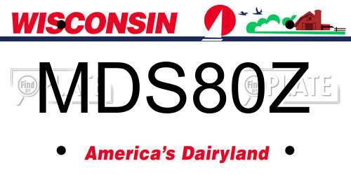 MDS80Z Wisconsin License Plate
