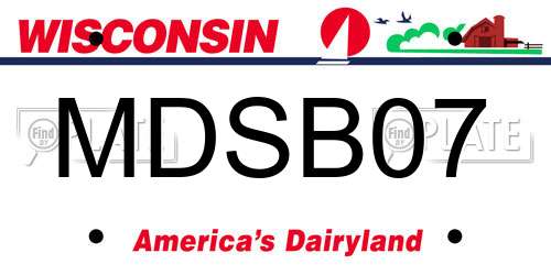 MDSB07 Wisconsin License Plate