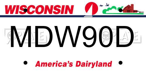 MDW90D Wisconsin License Plate