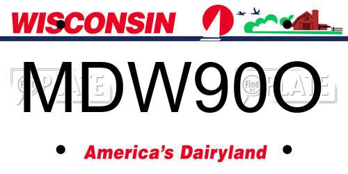 MDW90O Wisconsin License Plate