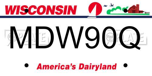 MDW90Q Wisconsin License Plate