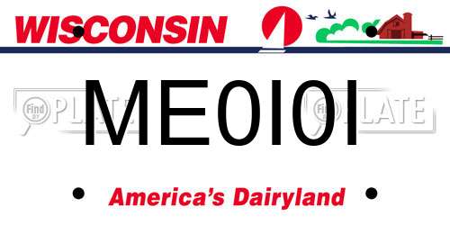 ME0I0I Wisconsin License Plate