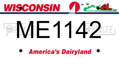 ME1142 Wisconsin License Plate