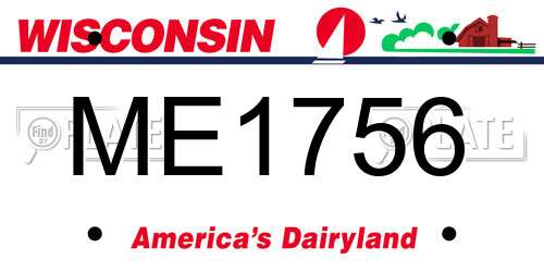ME1756 Wisconsin License Plate