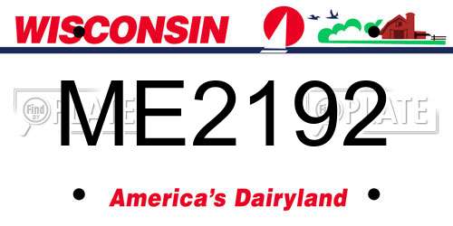 ME2192 Wisconsin License Plate