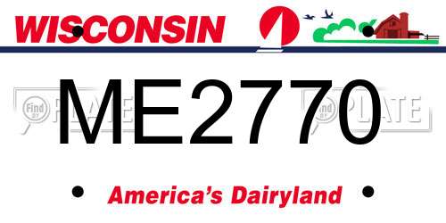 ME2770 Wisconsin License Plate