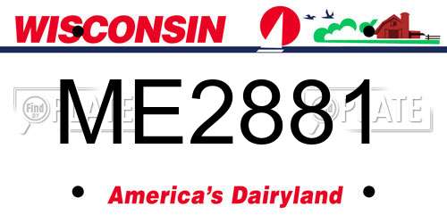 ME2881 Wisconsin License Plate