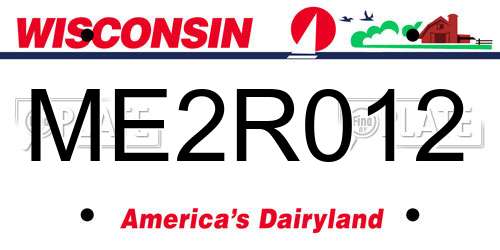 ME2R012 Wisconsin License Plate