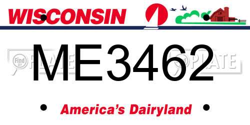 ME3462 Wisconsin License Plate
