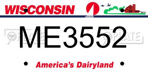 ME3552 Wisconsin License Plate